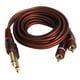 thumbnail image 3 of 2 cables de 2 x 6,35 mm a 2RCA, chapado en oro (carcasa de cobre) (servicio ) 2 x 6,35 mm 1/4 pulgadas a 2 cables RCA adaptador de a CUTICAT Cable de Audio Macho a Macho, 3 of 6
