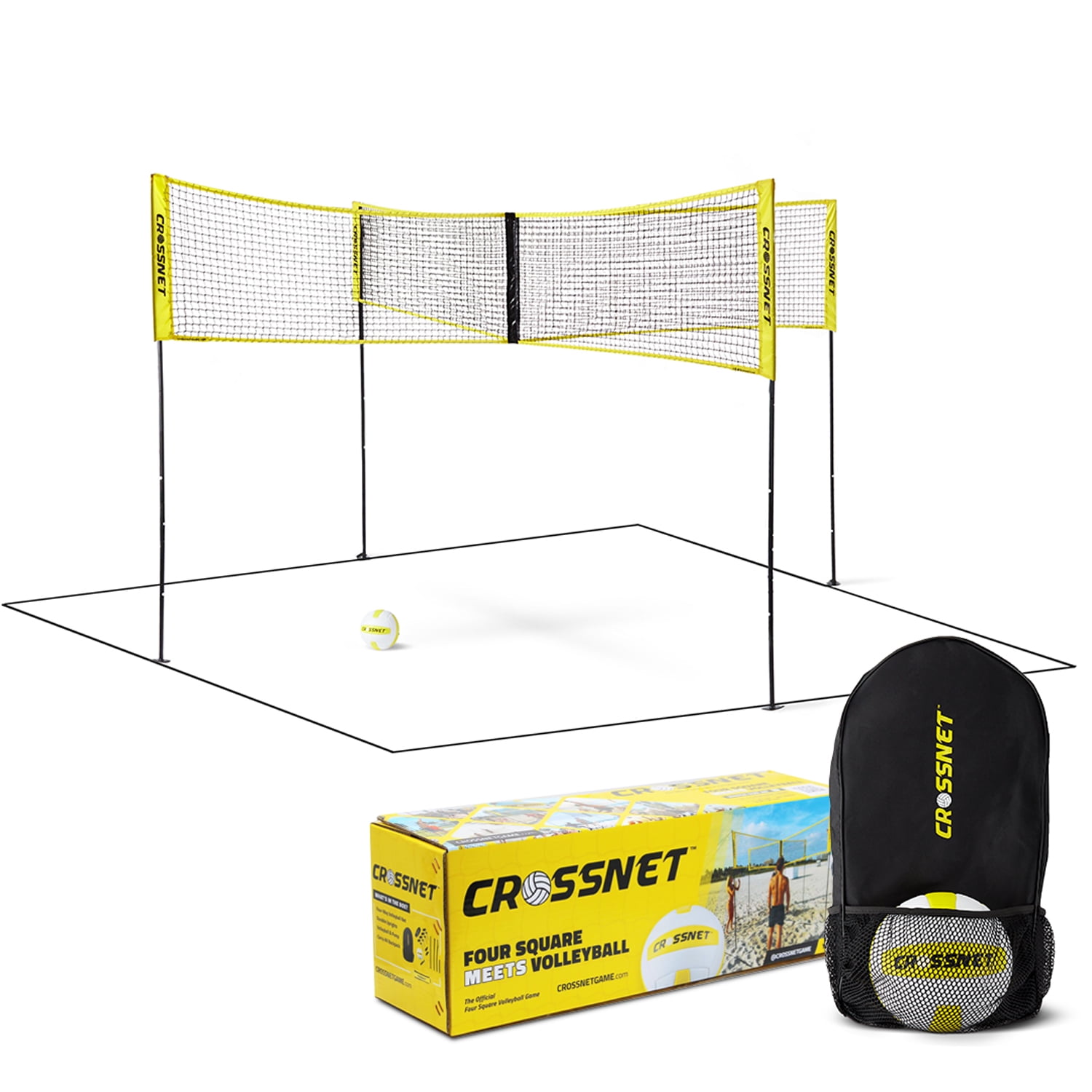 T.face Volleyball NET Courtyard Garden Campus Four Square Meets Volleyball NET,59 X 20 Inch PE Durable Cross Volley Ball Training NET Sports Badminton Game NET for Beach Party,Travel（No Poles） 