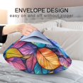 thumbnail image 4 of Yayeee Pillowcase Standard Size Set of 2 Satin Wrinkle Resistant Envelope Pillow Case, Colorful Leaves, 4 of 8