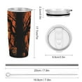 thumbnail image 2 of Pumpkin Lantern Black Cat Tumbler Print 20oz Stainless Steel Coffee Cup with Lid & Straw Double Wall Insulated Tumbler, 2 of 8