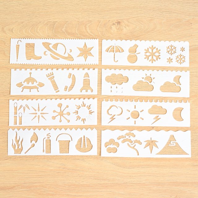 8 plantillas de plantillas de Clima reutilizables para dibujos de Plantillas de dibujo