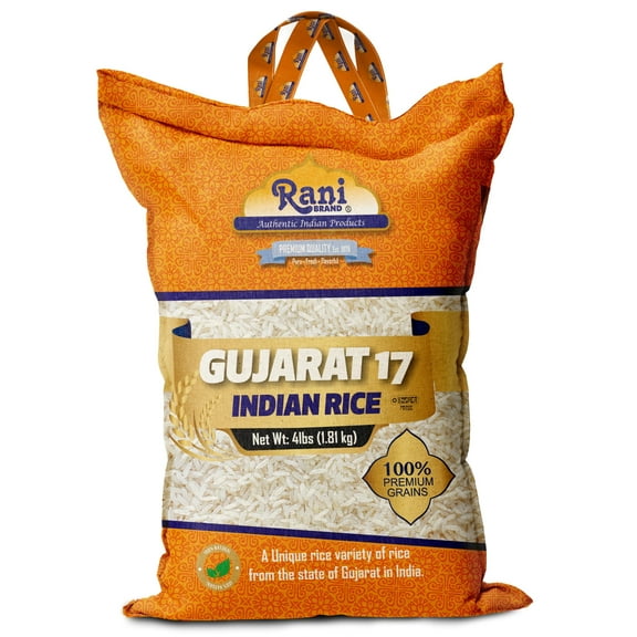Rani Gujarat 17 Indian Rice 64oz (4lbs) 1.81kg Cloth Bag ~ All Natural | Gluten Friendly | Vegan | Kosher | Export Quality | Indian Origin