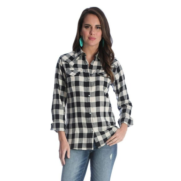 Ladies Plaid Fashion Top S