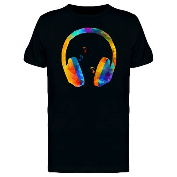 Colorful Headphone And Music T-Shirt Men -Image by Shutterstock, Male 3X-Large