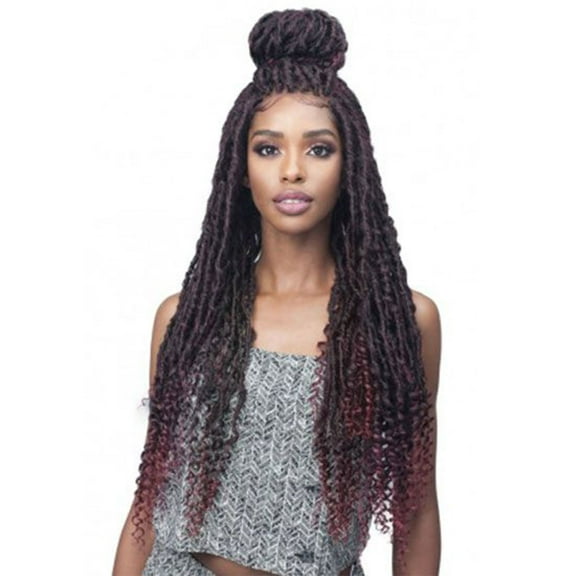 Bobbi Boss Nu Locs Curly Tip 4X4 Deep Lace MLF619 / Color: 1 - Jet Black / Length: 30 INCH Lace Wigs