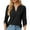 Black, variant on Summer Tops for Women V Neck Button Detail 3/ 4 Sleeve T Shirt For Casual Wear X Tech Short Sleeve Blouses Women Business Casual Long Dress Blouse Womens Small Blouse X Large Womens Beige 2XL