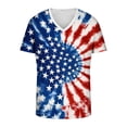 thumbnail image 4 of UVEASISHA Mens American Flag T Shirts 4th of July Independence Day T-Shirt V Neck Short Sleeve Patriotic Tee Tops Big and Tall Fashion Holiday Party Tees Hot Pink L, 4 of 5