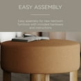 thumbnail image 4 of Open Box Maven Lane Celia Upholstered Ottoman with Refined Brown Wood Finish, 4 of 6