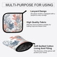 thumbnail image 3 of Yayeee Oven Mitts and Pot Holder Set of 4 Heat Resistant Kitchen Gloves Baking Hot Pad, White Sea Plants, 3 of 5