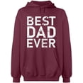 thumbnail image 2 of OXI Hoodie Sweatshirt - Best Dad Ever, Basic Casual Hoodie for Men's and Women Fleece Hoodie Long Sleeve - Maroon Large, 2 of 3
