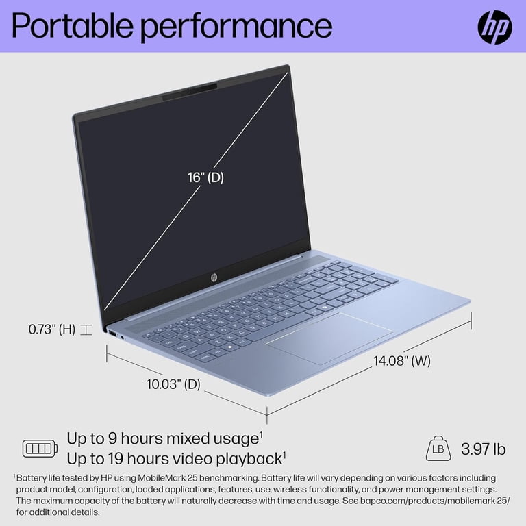 HP Pavilion 16 Touchscreen Laptop, Intel Core 7 150U, 16