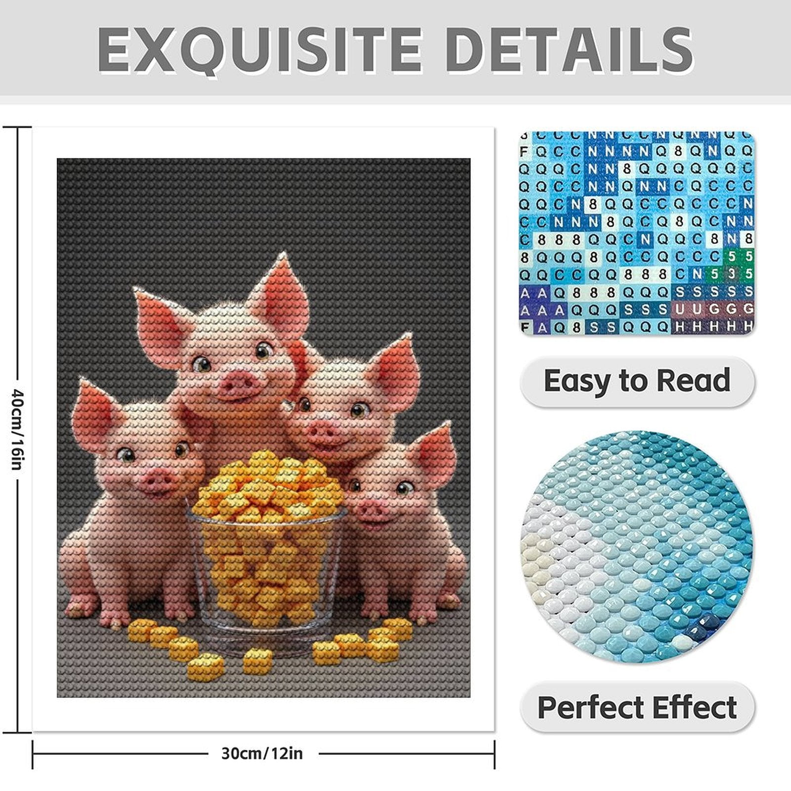 Diamond Art Kit for Adults, Pigs With Cheese Cubes Diamond Painting for Adults Beginners, DIY Diamond Art Painting Kits, 5D Diamond Painting Crafts for Home Decor 12x16 Frameless