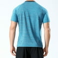 thumbnail image 4 of Iugvhana Workout T-Shirts for Men Stretch Short Sleeve Crewneck T-shirt Lightweight Quick Drying Sport Running Tees Blue S, 4 of 9