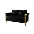 thumbnail image 3 of Castle Place Comtemporary Glam Velvet Upholstered Loveseat, Black, 3 of 5