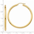 thumbnail image 3 of Real 14kt Yellow Gold Polished 2.5mm Tube Hoop Earrings; for Adults and Teens; for Women and Men, 3 of 3