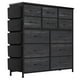 thumbnail image 1 of Yeshouse Cómoda de tela de 12 cajones para dormitorio, organizador vertical con tapa de madera, 5 bolsillos laterales, 2 ganchos y estructura de acero, ideal para ropa y sala de estar, 1 of 8