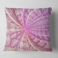 thumbnail image 2 of Designart Symmetrical Light Purple Fractal Flower - Floral Throw Pillow - 18x18, 2 of 5