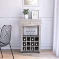 thumbnail image 2 of DEPOT E-SHOP Light Gray Bar Cart with 12 Wine Cubbies, Glassware Storage & Casters for Home or Wine Cellar, Particle Board, 23.62"W x 39.37"H, 2 of 12