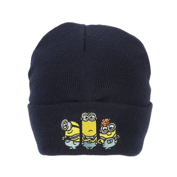Minions Bob Kevin And Stuart Embroidery Acrylic Knit Standard Cuff Beanie