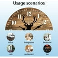 thumbnail image 3 of Reloj de pared con silueta de ciervo, redondo, decorativo, sin tictac, para el hogar, la sala de estar, el dormitorio y la oficina., 3 of 8