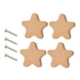 thumbnail image 3 of Tongina 4 Pieces Wooden Cabinet Knobs Furniture Knobs Modern with Screws Drawer Pull Knobs Wood Drawer Knobs for Shelf Kitchen Closet Star, 3 of 6