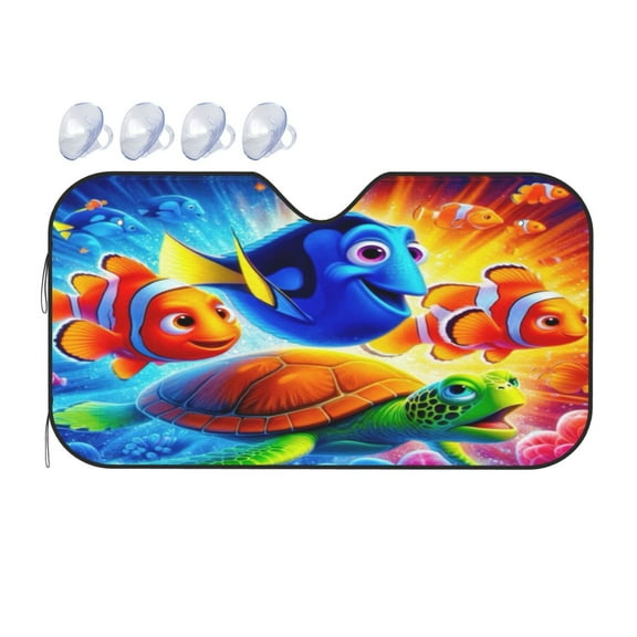 Finding Nemo Car Front Windshield Sun Shade, Folding Auto Sunshade Blocks UV Rays Sun Visor Protector S