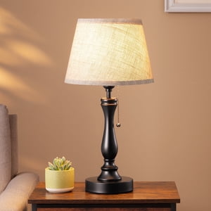 Edishine Modern Table Lamp with Linen Shade
