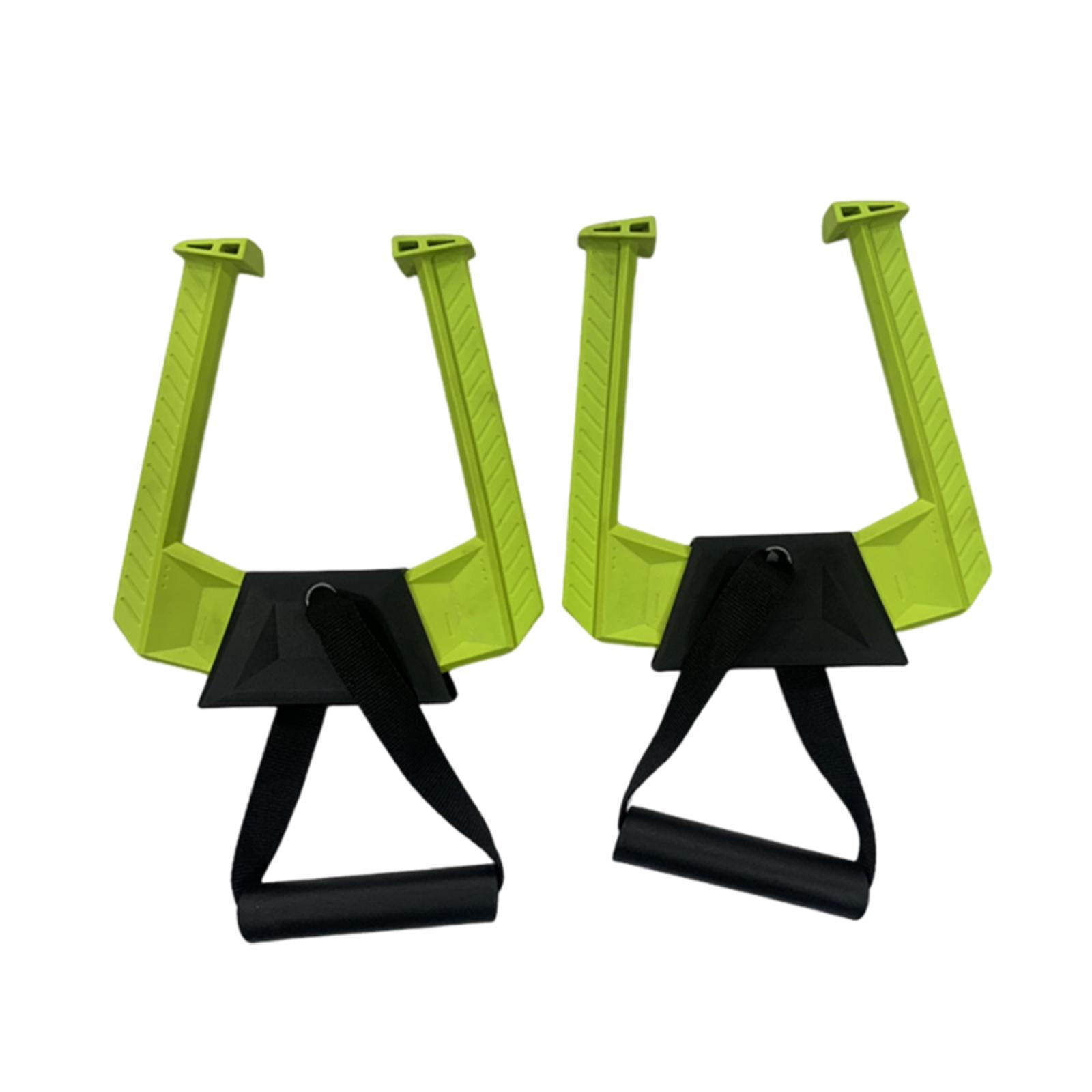 funtasica 2Pcs Portable Pull up Bar for Doorway Home Gym Equipment Convenient Easy to Use Versatile Pullup Bar Handles for Hotel Office Green