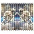 thumbnail image 1 of RYLABLUE Rideau de Fenêtre Astronaute Traitements de Fenêtre Rideaux de Cuisine 26x39 Pouces, 2 Pcs, 1 of 3