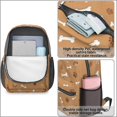 thumbnail image 4 of Dog Paw Print and Bone Brown 17" Waterproof Oxford School Backpacks for Teens, S-Shape Padded Straps, for School, Travel, Hiking, Camping, 4 of 5