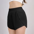thumbnail image 5 of FRSASU Women's High Waisted Dolphin Running Shorts with Liner, Gym Workout Athletic Shorts with Zipper Pocket Black, 5 of 9