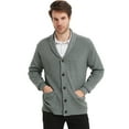 Kallspin Men's Wool Blend Shawl Collar Cardigan Sweater Button Down