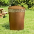 thumbnail image 6 of Plexon Round Trash Can 13 Gallon, Vintage Metal Outdoor Trash Can with Lid, Retro Farmhouse Garbage Container, Old School Modern Ash Bucket, Copper, 6 of 9