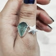 thumbnail image 3 of Natural Blue Apatite Ring, Rough Apatite Ring, Birthstone, Star Adjustable Ring, 925 Sterling Silver, Womens Ring, Christmas, Thanksgiving, Handmade, Statement Jewelry, Rough Gemstone Jewelry, 3 of 5