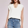thumbnail image 2 of Juslio Women Sweaters Pullovers Sweaters vests Sweaters V Neck Sleeveless Fashion White, 2 of 9