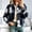 Navy, variant on Women Plaid Lapel Button Down Shacket Long Sleeve Loose Short Coat with Pockets, Casual Checkered Overshirt Jacket for Fall Winter Wine
