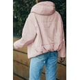 thumbnail image 3 of Women's Pink Zipper Hooded Coat with Pocket, 3 of 8