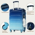 thumbnail image 3 of Tyethy Luggage Sets 3 Piece 20" Carry-on Luggage with USB Port 24" 28" Checked-in Hardshell Suitcase Set, Blue, 3 of 7