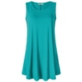 thumbnail image 1 of Made by Johnny Women's Solid Sleeveless Tunic for Leggings Swing Flare Tank Tops S-5XL Plus Size XXXXXL JADE, 1 of 6
