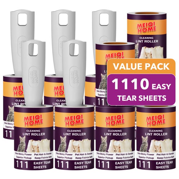 Enrollador de pelusas MEIQIHOME, 1110 hojas extra adhesivas con 10 recambios