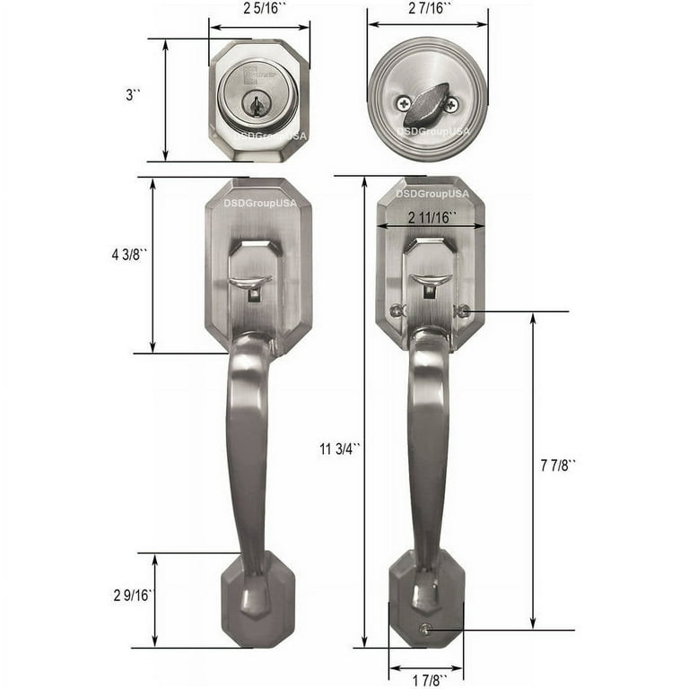 Constructor Cerberus Polished Brass Entry Door Handleset with Double Handle Constructor Cerberus Polished Brass Entry Door Handleset with Double Handle