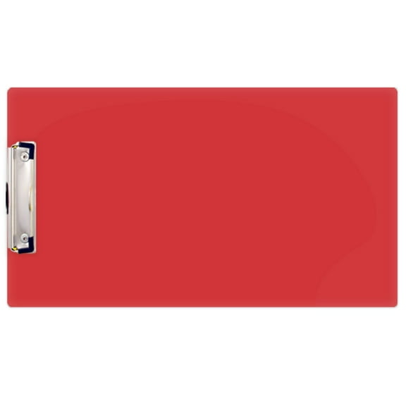 8.5x14 Clipboard Acrylic Panel Featuring a Low Profile Clip Red