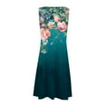 thumbnail image 5 of SMihono Robe Maxi Bohème d'Été pour Femmes Grande Taille Décontractée Imprimée Col Rond Manches Courtes Ample Longueur Genou Robe de Plage, 5 of 5