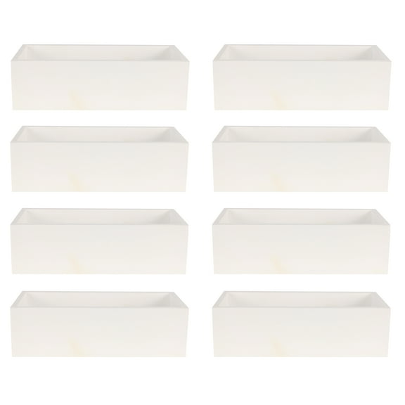 12” Rectangular Wood Box by Make Market - Decorative Box for Crafts - Art Supplies - Organization - Whitewash - Bulk 8 Pack