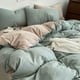 thumbnail image 5 of Juego de cama de 4 piezas de algodón lavado | Poliéster suave y transpirable | Dormitorio individual/matrimonial | Incluye funda nórdica, sábana ajustable y 2 fundas de almohada, 5 of 6