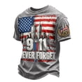 thumbnail image 1 of GIPQJK 911 Never Forget 25th Anniversary Commemorative T Shirts for Unisex American Flag Shirts Crewneck Short Sleeve Tshirts Patriotic We Will Never Forget Vintage Tops,Light Gray M, 1 of 2