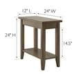 thumbnail image 5 of Leick Home Solid Wood Laurent 12" Narrow End Table with Shelf, Smoke Gray, 5 of 11