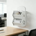 thumbnail image 6 of No-Drill Wall Mounted Shelf, White Wooden Storage Rack with Decorative Cutouts for Bathroom Kitchen Organization, Multi-Functional Adhesive Organizer for Shampoo Condiments, 6 of 6