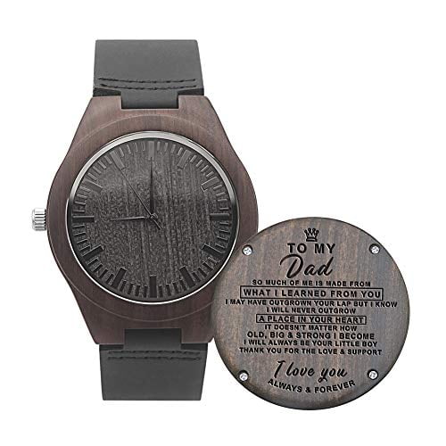 Engraved Wooden Watches for Dad from Son Natural Wood Watch Gifts for Father Birthday Anniversary to My Dad Walmart