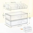 Clear Stackable Makeup Organizer with Drawer, 12''W Acrylic Storage ...